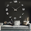 12S008 silver color creative fashion wall sticker clock for the television background